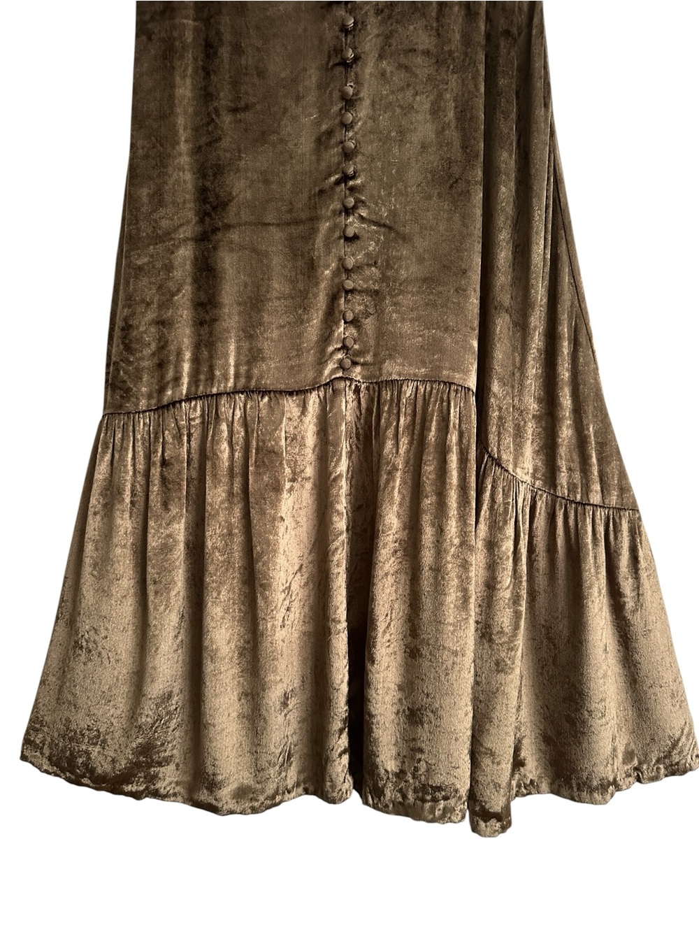 APRIL CORNELL Velvet Boho Prairie Midi Skirt | Romantic Cottagecore Whimsigoth S - Picture 4 of 12